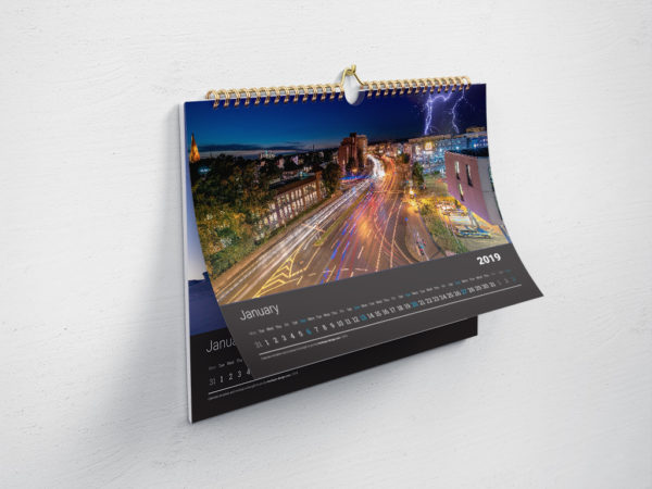 Kalender mit Skyline von Lünen - Bildnutzungsrecht Printmedium