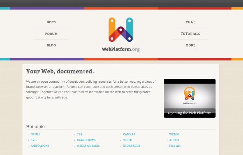 Titelbild zum Artikel Web Platform – Sammlung für Webentwickler