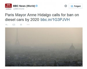 Titelbild zum Artikel Ban on Diesel Cars in Paris