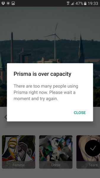 Prisma Server ausgelastet