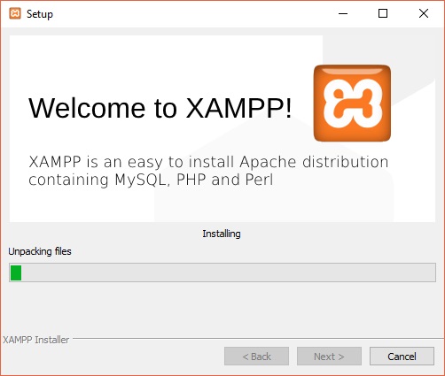 XAMPP wird nun installiert
