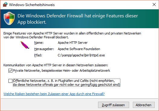 Empfohlene Einstellung für die Meldung der Microsoft Defender Firewall