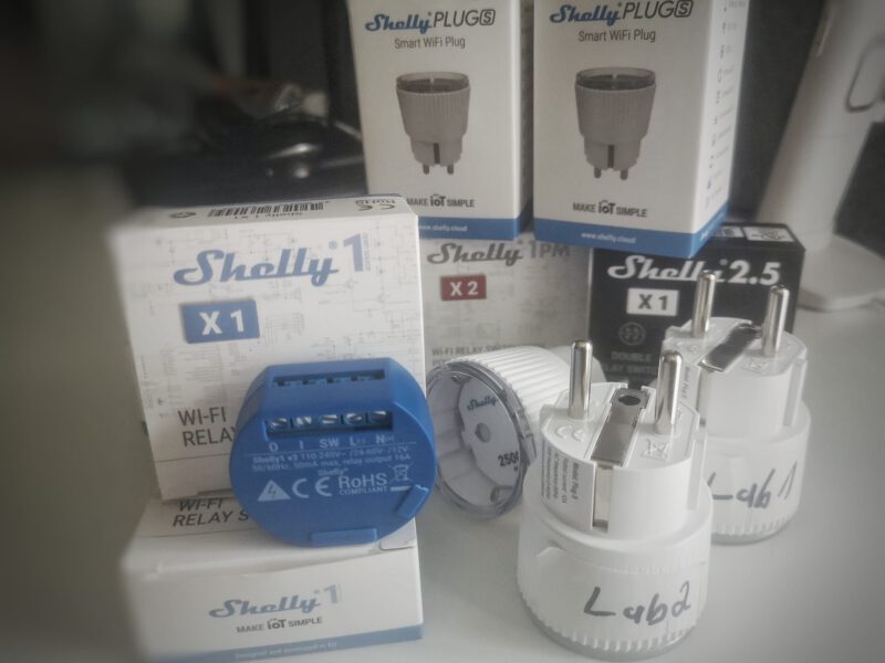 Mehrere Shelly Geräte - Shelly 1, Shelly 1PM, Shelly 2.5, Shelly Plug S